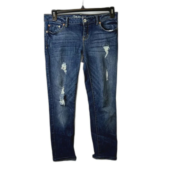 Aeropostale Bayla‎ Mid Wash Destructed Skinny Jean Size 8R - Picture 1 of 8